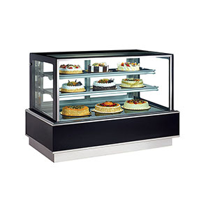 Freestanding Commercial Glass Bakery Cake Display Counter Refrigerated